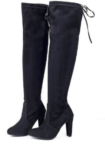 Womens Over the Knee | Blade Double Over the Knee High Boots Black